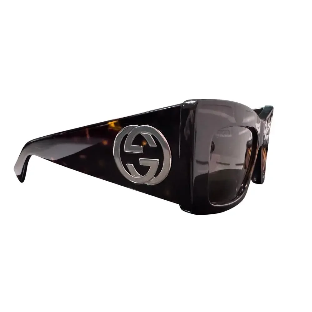 New Auth. Gucci Dark Tortoise Square Frame GG Logo Sunglasses Full Inclusive